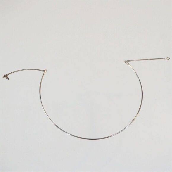 Wire Ring Hoop Collar Necklace 16" Prata Fina Brazil - Picture 4 of 6